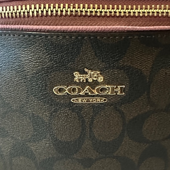 Coach Signature Brown and Pink Backpack - Picture 2 of 12